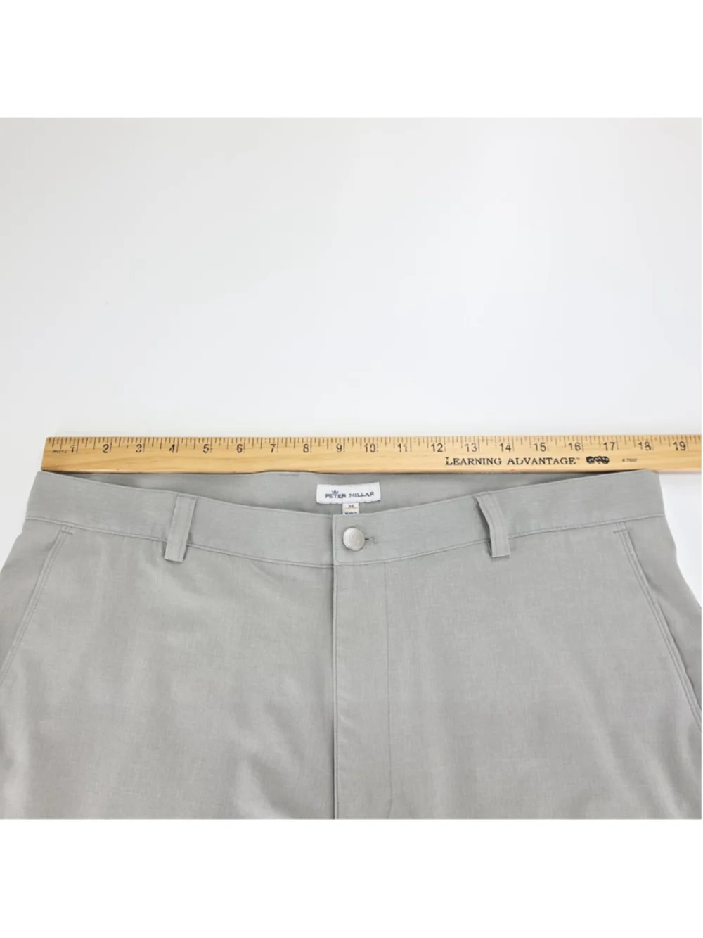 Peter Millar Featherweight Performance Shorts Mens 36 Gray Stretch Golf UPF 50+